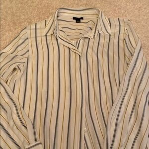 Ann Taylor Factory Black and White Striped Blouse